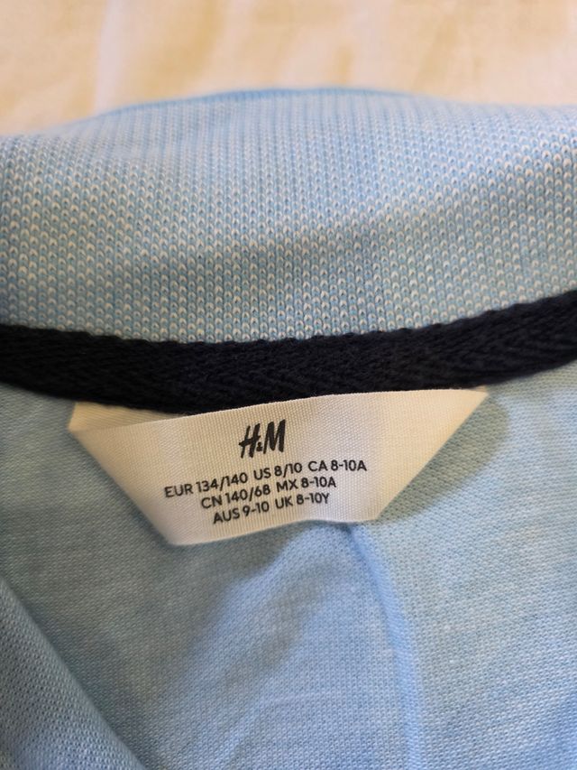 Polo H&M azul 8-10 anos