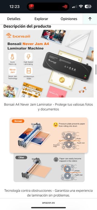 Bonsaii A4 Plastificadora - Nueva