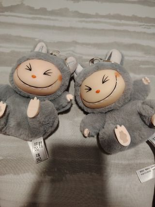 Portachiavi Labubu grigi x2