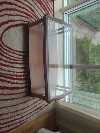 Mesa centro madera cristal 65x110