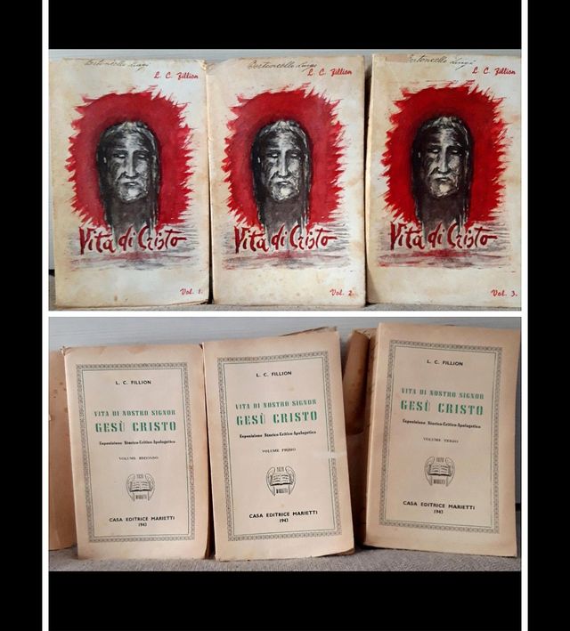 3 libri Vita di Cristo anno 1943 collezione