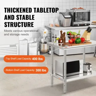 60 x 90 x 80 cm Piano di Lavoro per Cucina Profess