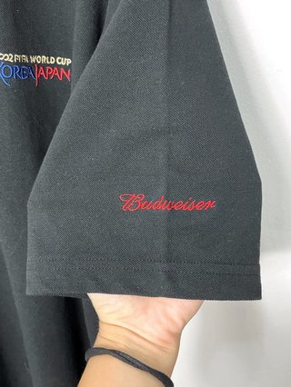 Polo Fútbol Vintage Mundial 2002 Oversize Negro