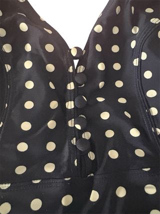 Bañador lunares blanco y azul marino