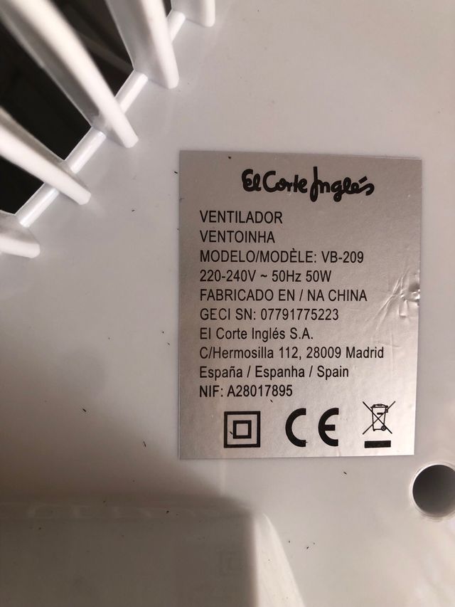 Ventilador de sobremesa - Gris y Blanco