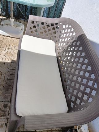 Mesa y banco jardín - Marrón