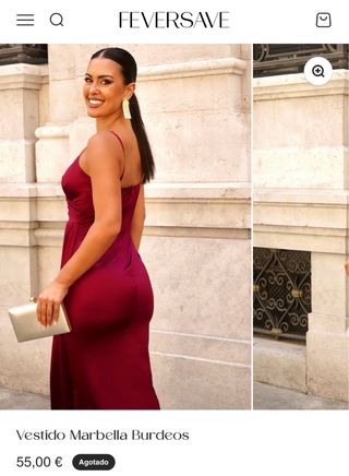 Vestido largo burdeos fiesta SIN ESTRENAR