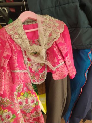 Vestido fallera niña rosa
