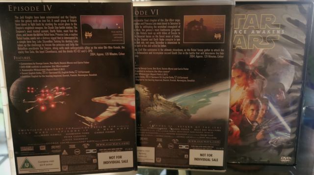 3 DVD Star Wars: Episodios IV, V & VII
