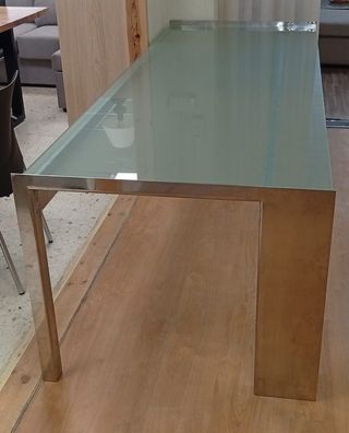 Mesa oficina cristal metal