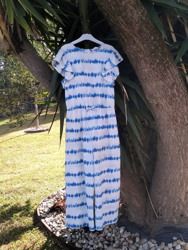 Macacão Primark azul e branco