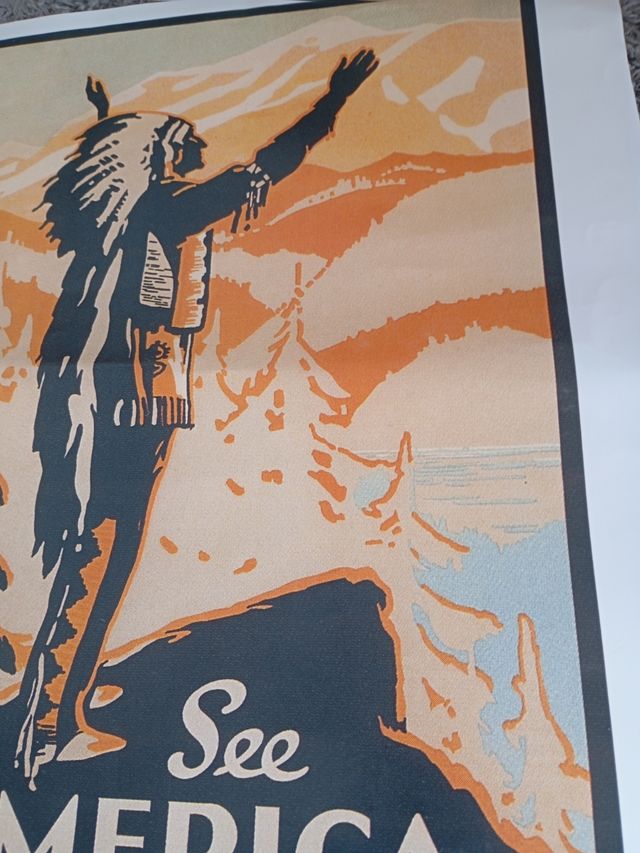 Litografía Vintage See America Express