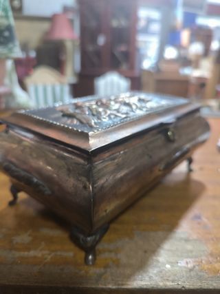Joyero antiguo dorado y plateado