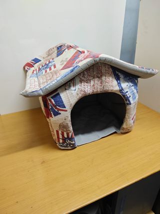 Casita Gato - Beige y Azul