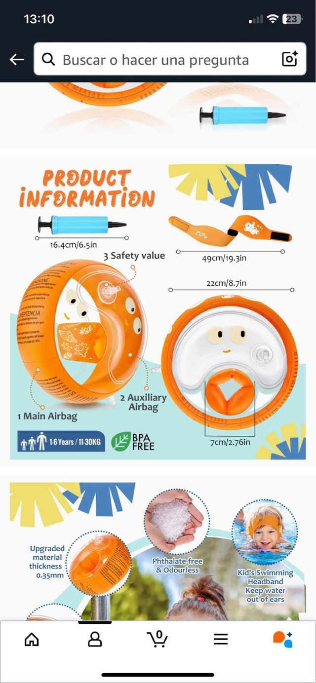 Manguitos natación bebé