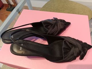 Zapatos Mango negros, tacón bajo