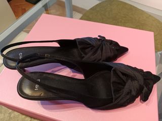Zapatos Mango negros, tacón bajo