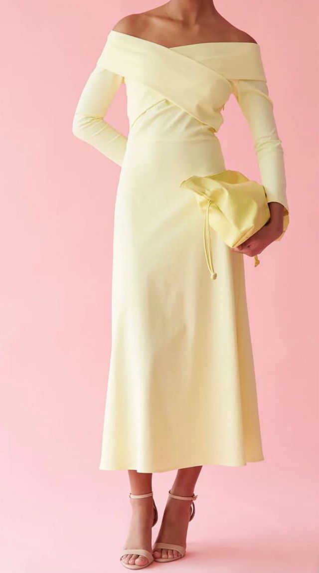 Vestido Coosy cruzado amarillo sin estrenar