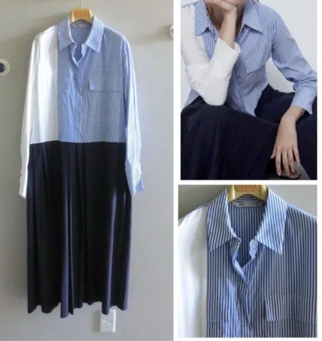 Vestido Zara bicolor - camisa