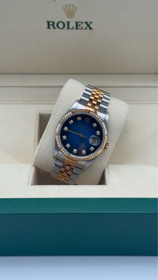 Rolex Datejust 36 Azul Diamantes Jubilee 1994