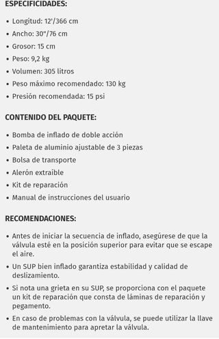 Tabla SUP Simple Paddle XL 12'0