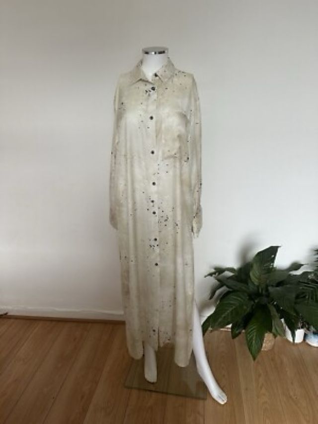 Vestido largo beige estampado talla S