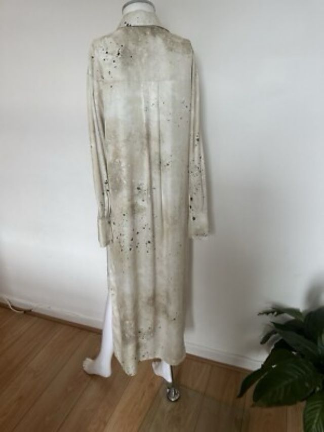 Vestido largo beige estampado talla S