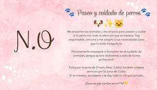 Paseo y cuidado de mascotas y responsabilidad.