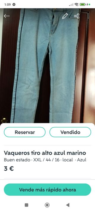 Vaqueros Azul Marino XXL - 44-16