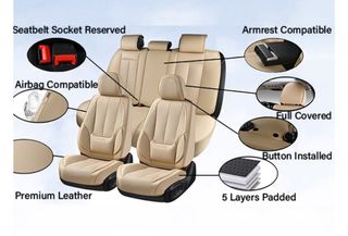 Fundas asientos coche beige converado W16Y8976