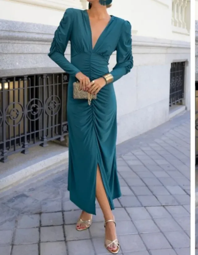 Vestido azul cobalto