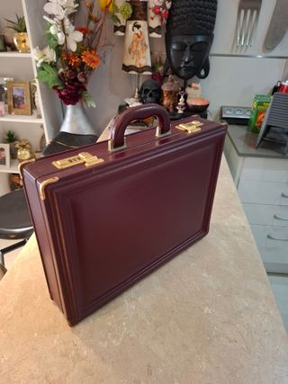 Maletín Piel Vintage Granate 43x32x10
