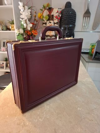 Maletín Piel Vintage Granate 43x32x10