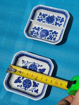 Piattini cinesi decorati porcellana set lotto -2pt