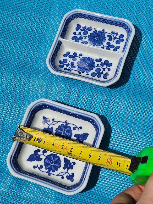 Piattini cinesi decorati porcellana set lotto -2pt