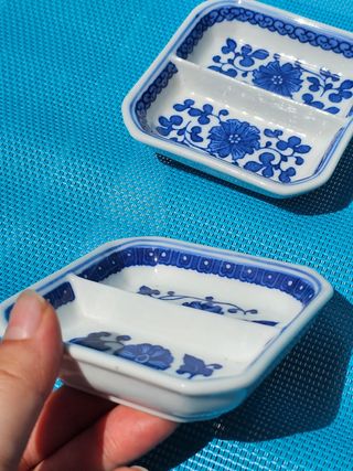 Piattini cinesi decorati porcellana set lotto -2pt