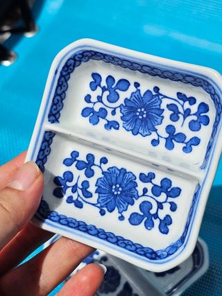 Piattini cinesi decorati porcellana set lotto -2pt