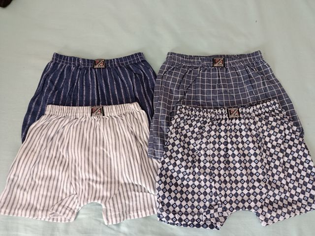 4 Calzoncillos AMS niño  algodón 100% Azul y Blanc