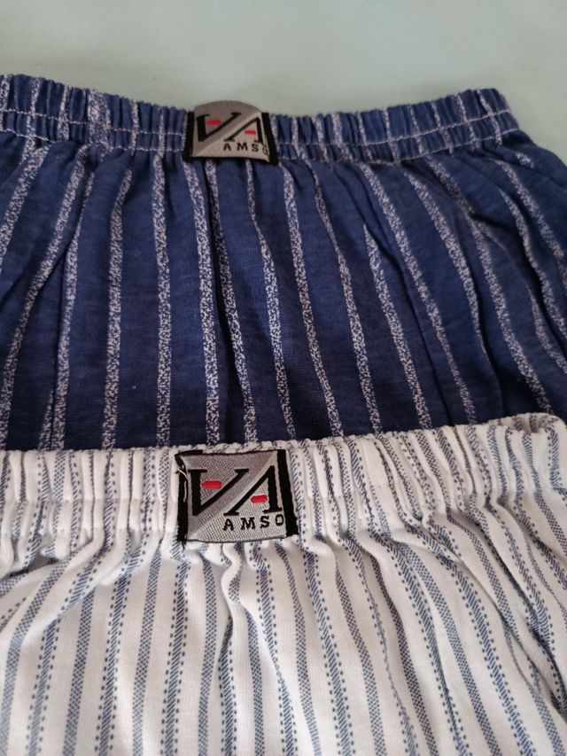 4 Calzoncillos AMS niño  algodón 100% Azul y Blanc