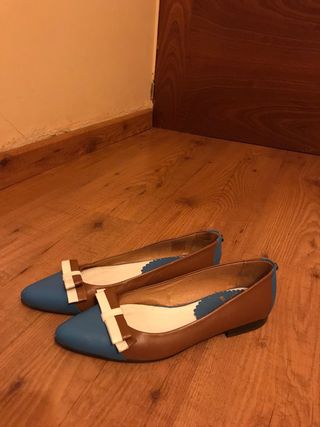 Bailarinas El Ganso - Azul y marrón