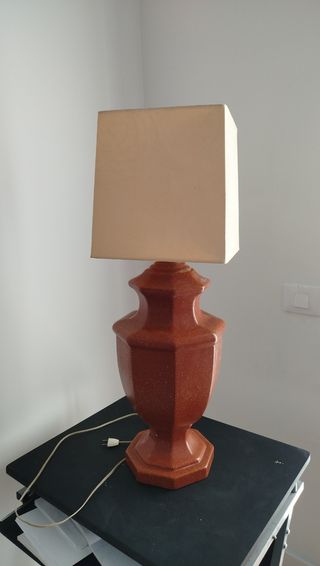Lámpara cerámica marrón 80 cm