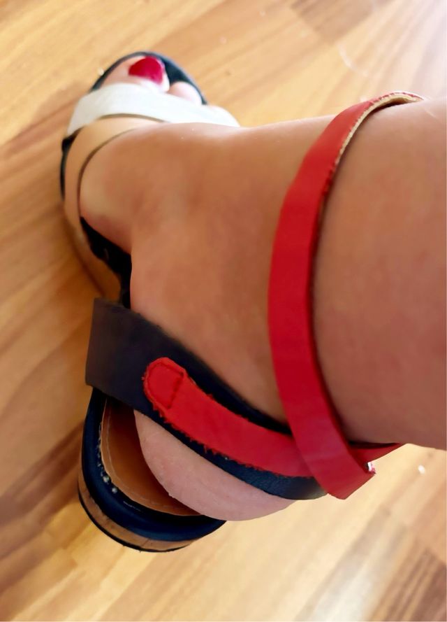 Sandalias Tommy Hilfiger Piel rojas-blancas