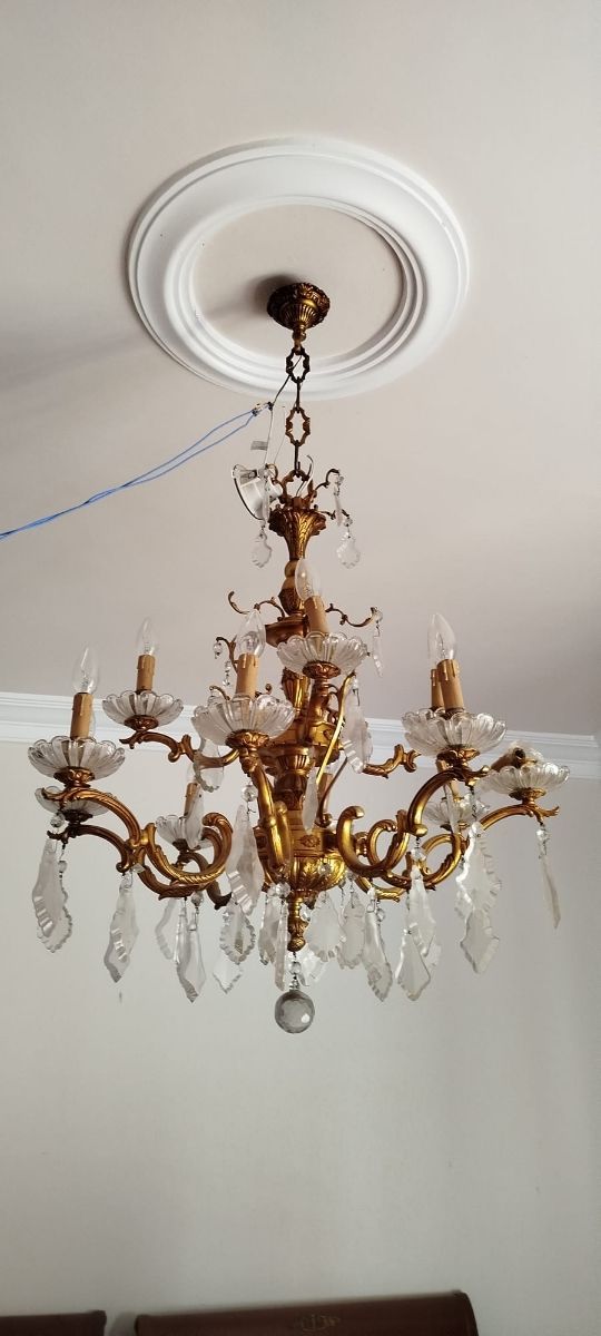 Araña antigua dorada - negociable