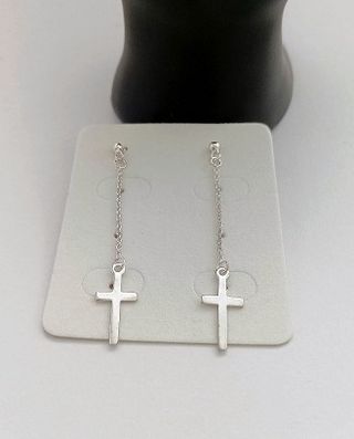 Pendientes cruz plata 925