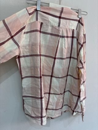Camisa Manga Larga Mango L - Rosa y Marrón