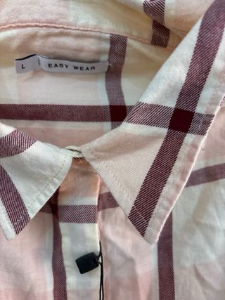 Camisa Manga Larga Mango L - Rosa y Marrón