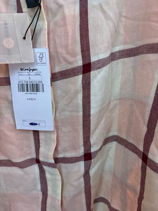 Camisa Manga Larga Mango L - Rosa y Marrón