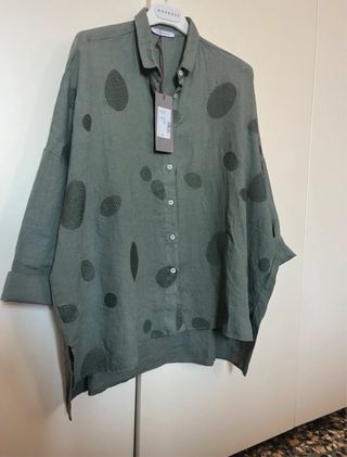 Camicia Rosso35 lino verde oliva