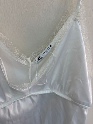 Blusa Zara blanca encaje