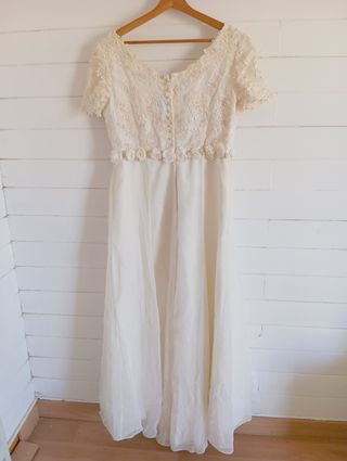 Vestido novia blanco encaje
